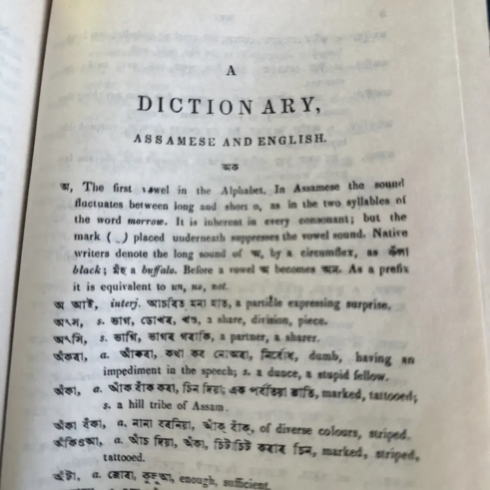 A‎ dictionary in Assamese and English M Bronson Hardcover